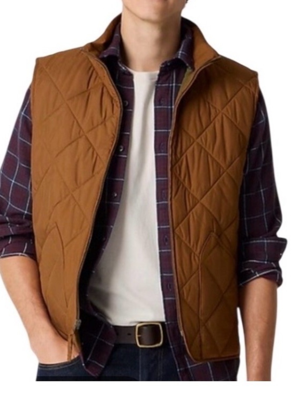 J.Crew Men's Sussex Quilted Vest XL Glazed Pecan Brown B1930 FA25 NWT Outdoors